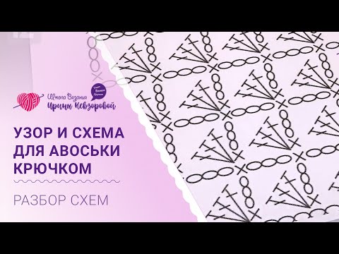 Видео: Узор и схема для авоськи крючком | Вяжем по схеме
