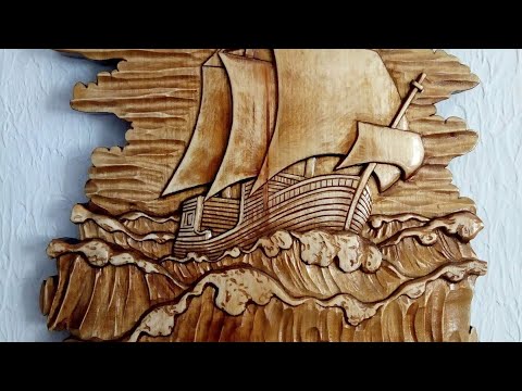Видео: Вырезаем Парусник. Мастер класс резьбы по дереву. Wood Carving.