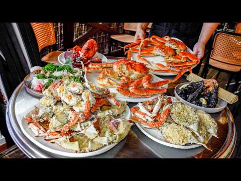 Видео: Краб на пару с полным желудком, краб на гриле с маслом и сырая рыба премиум-класса