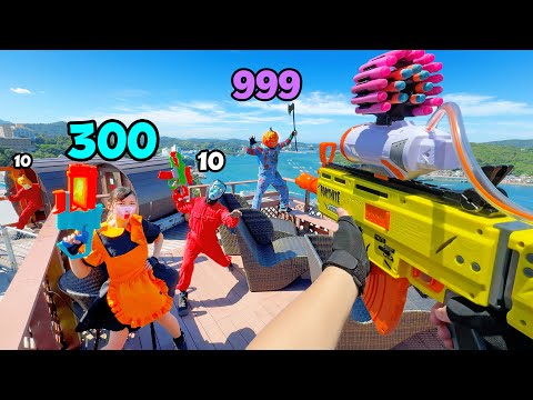 Видео: Nerf War | Amusement Park Battle 131 (шутер от первого лица Nerf)
