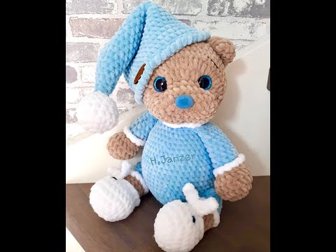 Видео: Мишка в пижамке 2 часть/ knitted bear, örme ayı, oso tejido