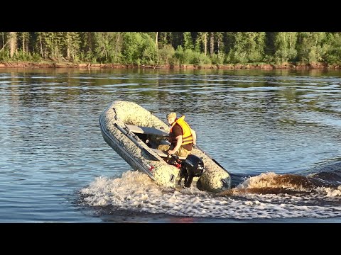 Видео: Лодка X-River Rocky 375 НДВД под мотором GLADIATOR G9.8FHS. Тяга мотора с грузом и без.