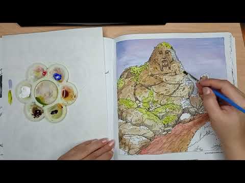Видео: Раскрашиваю Дозорный камень в раскраске Мир Толкина Фантастические существа