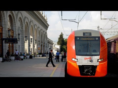 Видео: ст.Сочи-ст.Олимпийский Парк в кабине машиниста.The Sochi Olympic Park by rail.