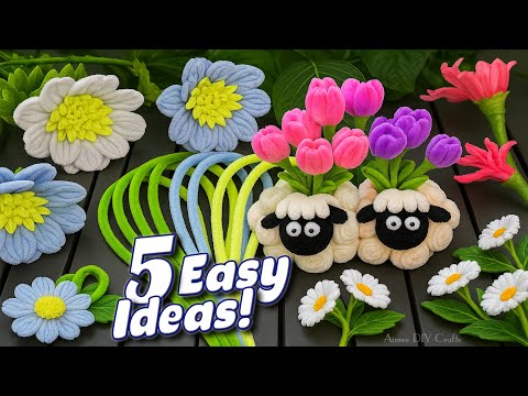 Видео: 😱 Вы НИКОГДА не видели таких поделок из синельной проволоки! 🌸 5 милых и безумно простых идей!