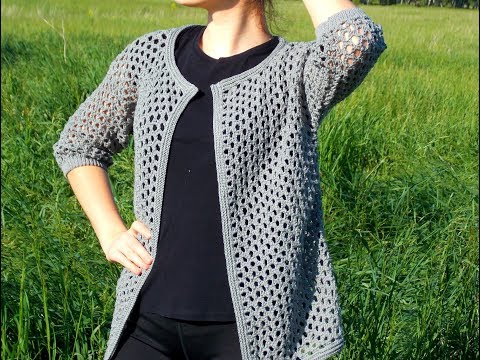 Видео: Узор для кардигана крючком
