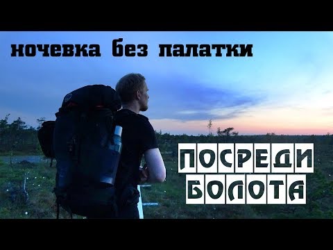 Видео: НОЧЁВКА БЕЗ ПАЛАТКИ ПОСРЕДИ БОЛОТА. ПОХОД.