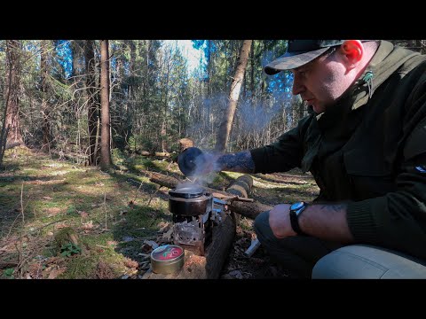 Видео: Одиночный поход в лес. Готовлю обед на Печке-Щепочнице. Весна 2024