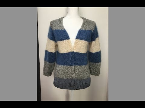 Видео: Часть 1.Кардиган с V-образным вырезом. Реглан сверху.