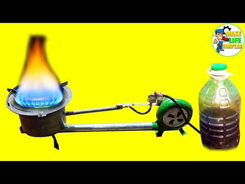 Видео: Кухонная плита Сжигание отработанного растительного масла сэкономит вам много денег.