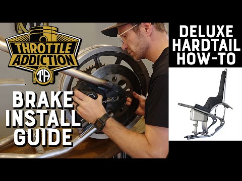 Видео: Как установить штатный тормозной суппорт на комплект Throttle Addiction Deluxe Sportster Hardtail