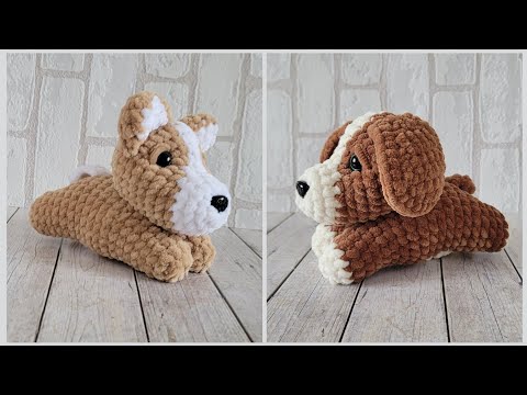 Видео: СОБАЧКА ИЗ ПЛЮШЕВОЙ ПРЯЖИ ВЯЗАНАЯ КРЮЧКОМ👍crochet dog🐶Häkelhund