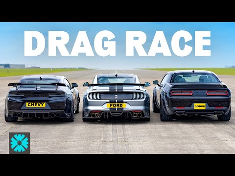 Видео: АМЕРИКАНСКИЕ МАСЛ-ДРЭГ-ГОНКИ: Ford против Chevy против Dodge