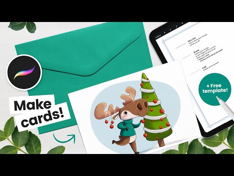 Видео: Как создать поздравительные открытки в Procreate • Бесплатный шаблон!