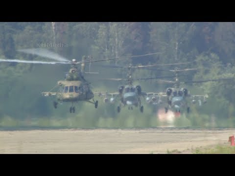 Видео: взлёт Ми-8 Ка-52 Ансат Кубинка 2019