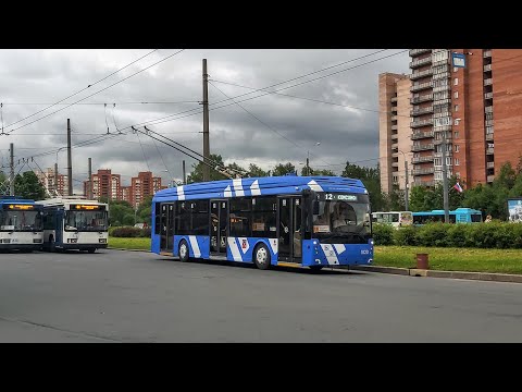 Видео: Троллейбус, маршрут №12 (временный маршрут) ТролЗа-5265.08 «Мегаполис» б.1020 (20.06.2022) СПб