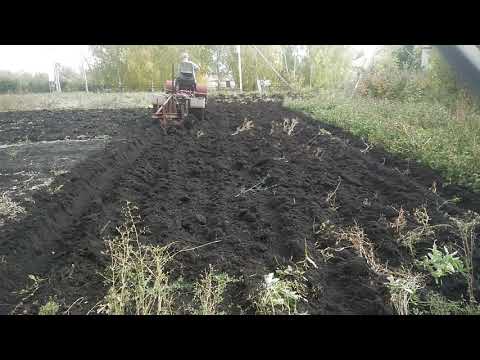 Видео: Осенняя (сырая) пахота самодельным минитрактором!