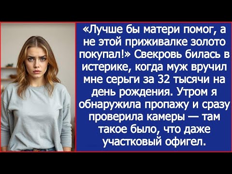 Видео: Свекровь билась в истерике, когда муж вручил мне серьги за 32 тысячи на день рождения