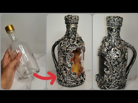Видео: DIY Декор бутылки. Как сделать бутылку с ручкой🌼Bottle décor. How to make a bottle with a handle