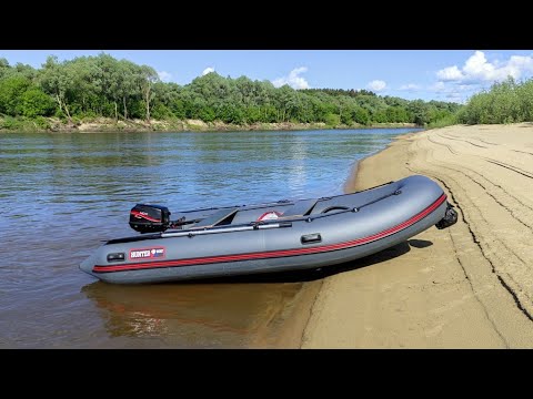 Видео: Первый спуск на воду лодки НДНД ХАНТЕР 360А 2021г  и обкатка мотора HDX 9.8