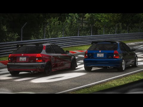 Видео: ЖЕСТКАЯ ЗАРУБА НА НЮРБУРГРИНГЕ! КТО ПРОЕДЕТ БЫСТРЕЕ НА СИВИКЕ?! (ASSETTO CORSA)