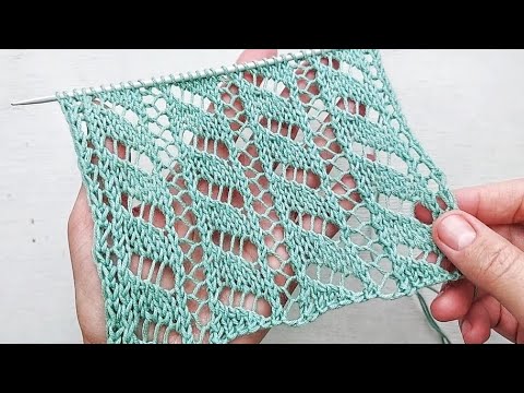 Видео: Симпатичный ажур с диагоналями для вязания сарафана, джемпера, палантина