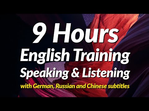 Видео: 9 часов практики разговора и прослушивания английского языка (с немецкими субтитрами)