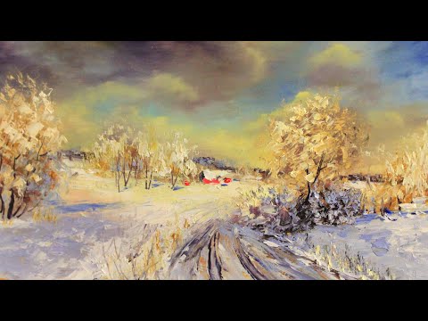 Видео: Зима,этюд