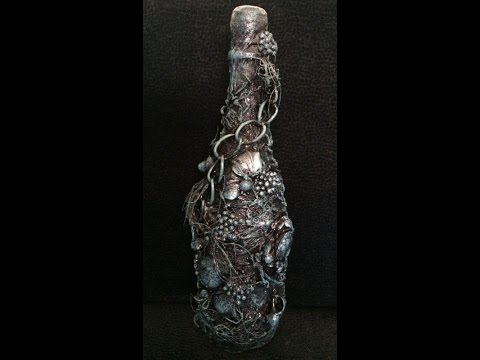 Видео: Декорирование морской бутылки. DIY. Marine bottle decoration.