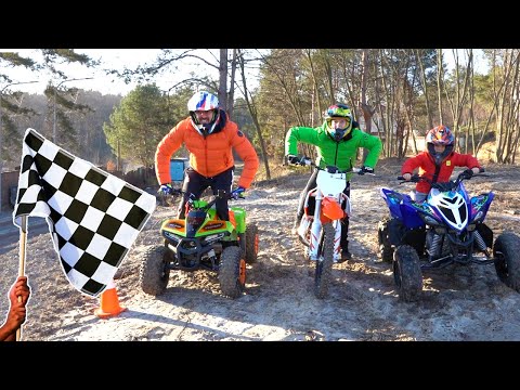 Видео: ГОНЯЕМ наперегонки... КТО БЫСТРЕЙ????Riding a race ... WHO FASTER ????