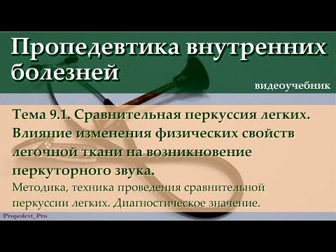 Видео: Тема 9.1. Сравнительная перкуссия легких. Методика, техника. Диагностическое значение.