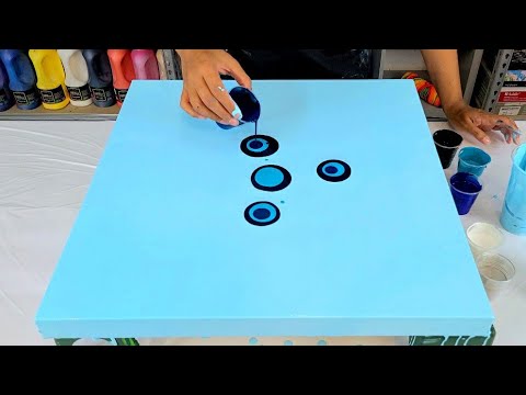 Видео: "Снежинка" Красивый абстрактный Акрил Картина в СЕРЕБРЯНЫЙ а также БЛЮЗ!