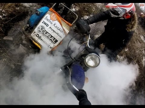 Видео: Мотосоревнования Урал с коляской Лев Николаевич 9 лет выдержки.