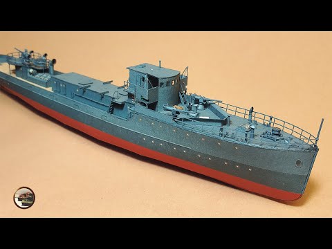 Видео: Носовая Часть Корабля НЕМЕЦКОГО Минного Тральщика М-54 в 1/200 от Avangard из БУМАГИ ч.4