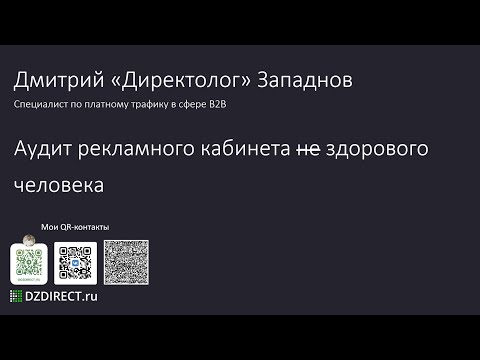 Видео: Аудит рекламы в Яндекс Директ Дмитрий Директолог Западнов