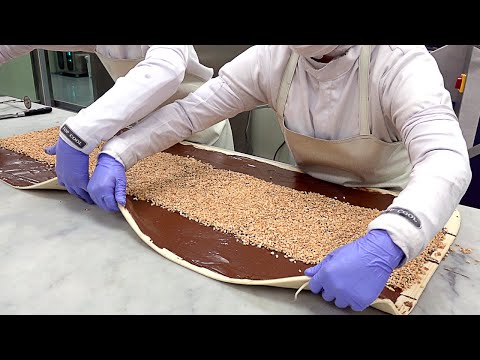 Видео: удивительный Nutella арахисовая твист процесс изготовления - хлебозавод в корее