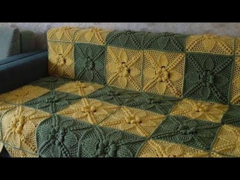 Видео: ПОКРЫВАЛО КРЮЧКОМ КРАСИВЫМИ БОЛЬШИМИ КВАДРАТАМИ. МАСТЕР КЛАСС