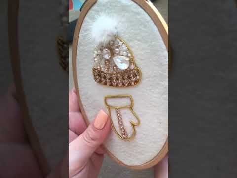 Видео: Вышиваем вместе. Мк Шапка и Варежка. Часть 2.