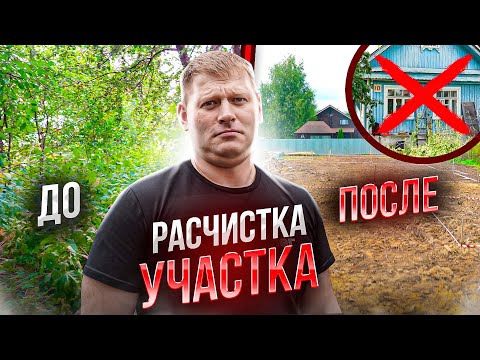 Видео: Большая расчистка участка от деревьев и поросли. Снос дома 500м от МКАД