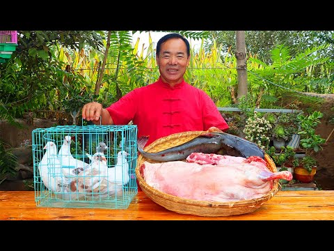 Видео: 5 голубей, полбарана и огромная рыба, жаренные на углях! Шашлычный пир сразу!