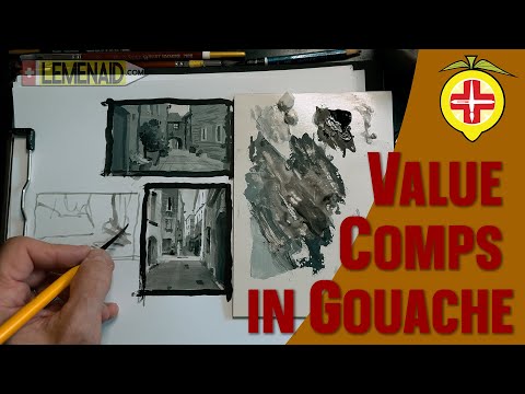 Видео: Этюды гуашью