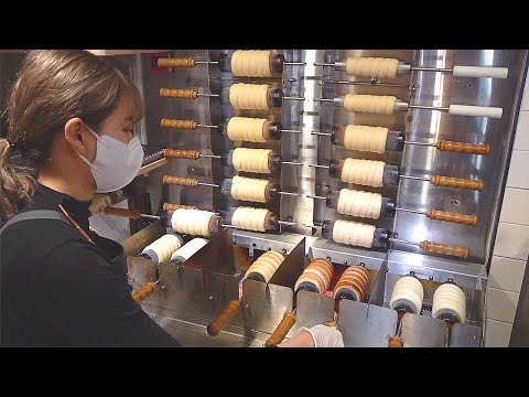 Видео: лучший десерт! сделать различные виды пирога дымохода - корейская уличная еда