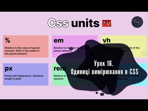 Видео: Основи HTML & CSS для початківців #16 - Одиниці вимірювання в CSS (CSS units)