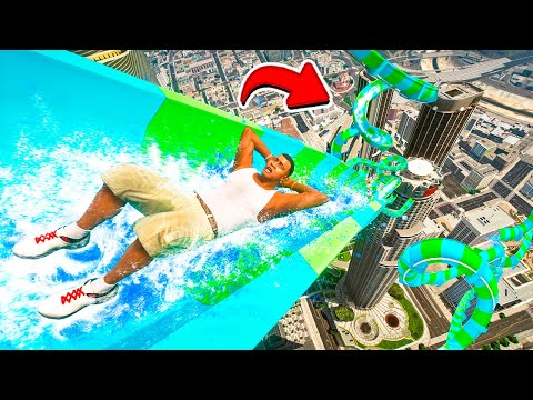 Видео: ЭКСТРЕМАЛЬНЫЙ СПУСК СО СКОЛЬЗКОЙ ГОРКИ в АКВАПАРКЕ в ГТА 5 МОДЫ! ОБЗОР МОДА в GTA 5 ВИДЕО