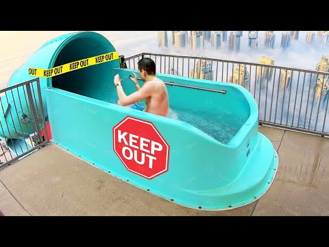 Видео: Он катался на ЗАПРЕЩЕННОЙ водной горке в Аквапарке