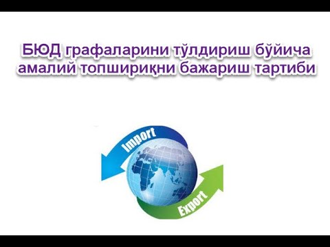 Видео: БЮД графаларини тўлдириш бўйича амалий топшириқни бажариш тартиби