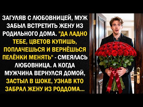 Видео: Загуляв с любовницей, муж забыл встретить жену из родильного дома. "Да ладно тебе, цветов купишь...