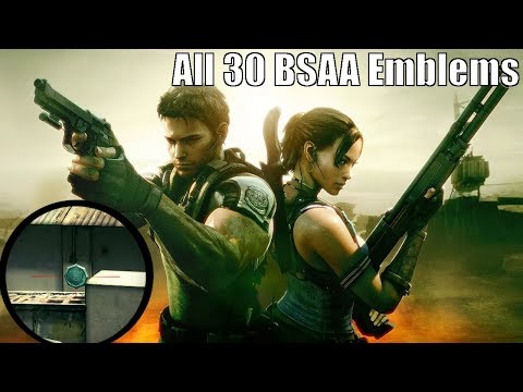 Видео: расположение всех 30 эмблем BSAA в Resident Evil 5 (all 30 hidden BSAA emblem locations)