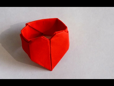 Видео: как сделать оригами кольцо с сердцем / оригами из бумаги кольцо