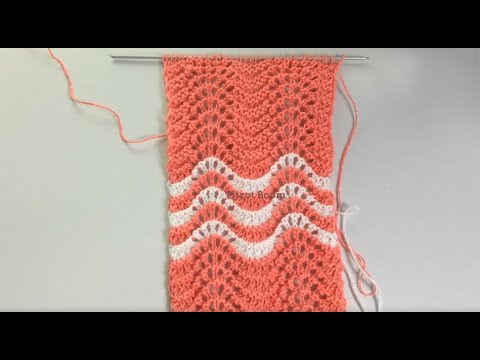 Видео: Шетландский узор Old Shale / 2 варианта ажурного ряда / Вязание спицами.